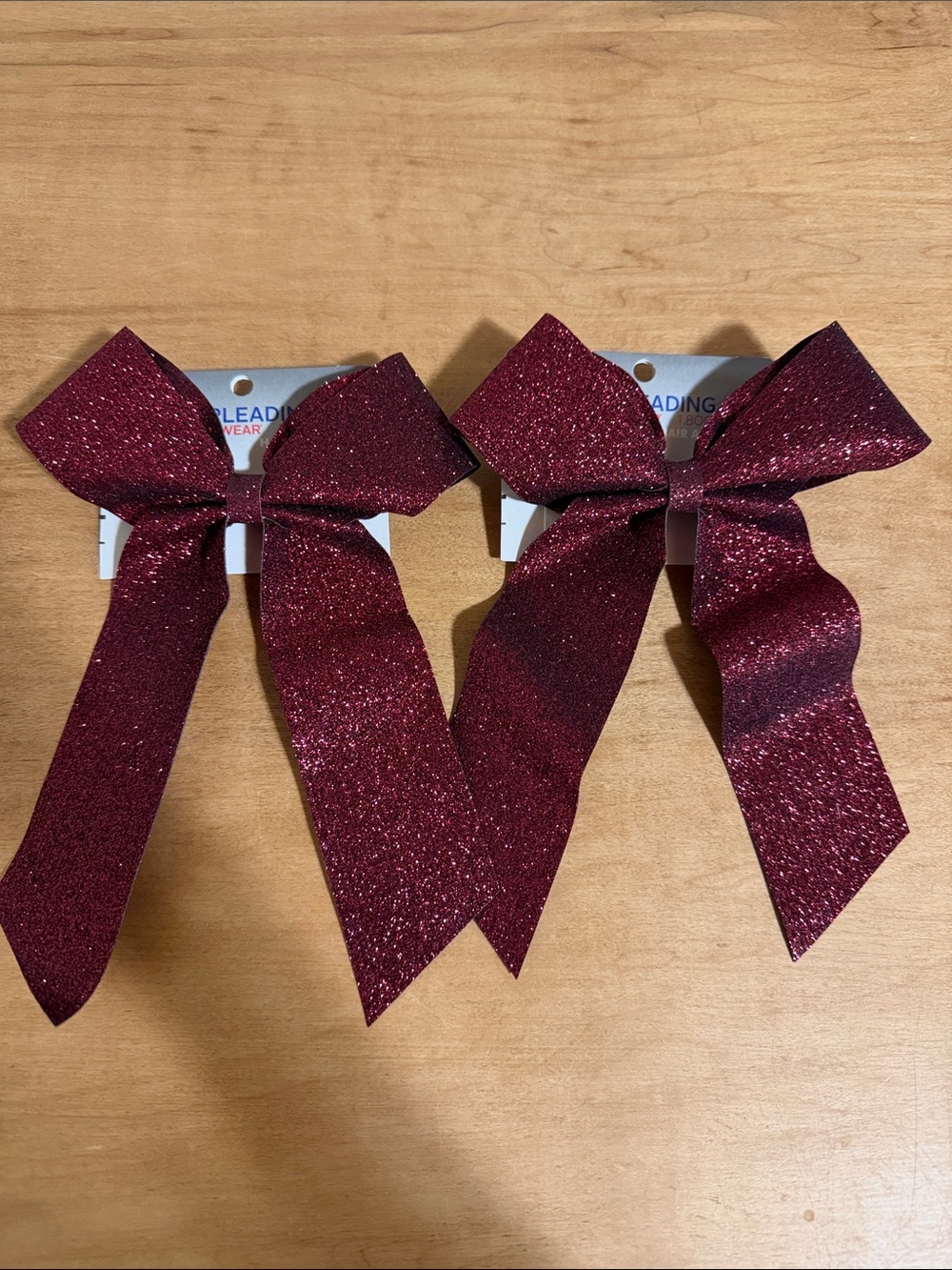 Glitter Burgundy Bow Hair Clips for Kids - Pack of 2